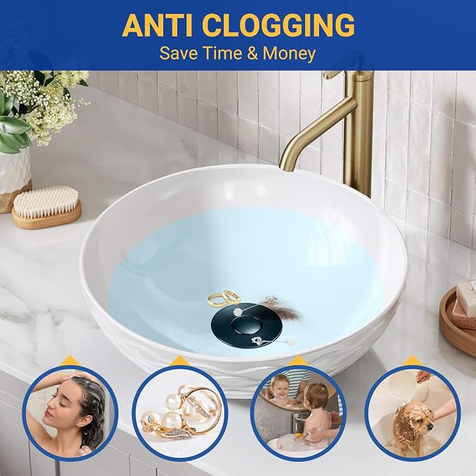 Bathroom Sink Drain Strainer, Pop-Up Bathroom Sink Stopper - Image 3