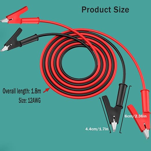 Alligator Clip to Alligator Clip Silicone Jumper Wire 12AWG | Dual-Ended - Image 5