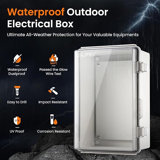QILIPSU UL94-V0 Outdoor WiFi Enclosure Waterproof Router Junction Box, - Image 3