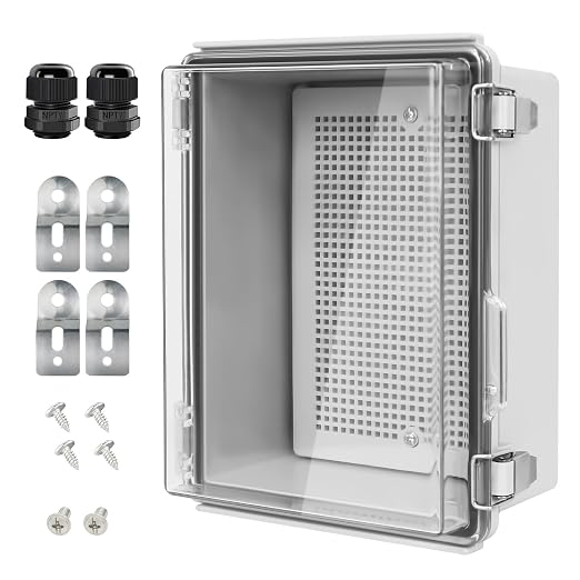 Electrical Box, IP67 Waterproof Hinged Clear Cover Stainless Steel Latch by LeMotech