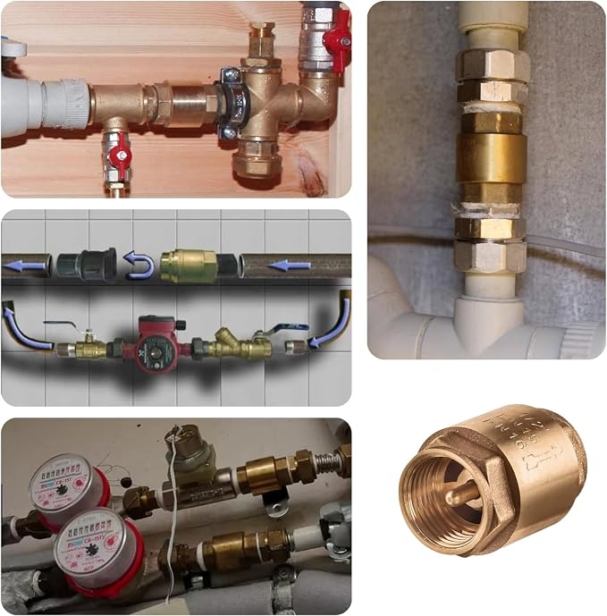 Brass One Way Check Valve 1/2 inch Backflow Preventer Female NPT Thread - Image 6