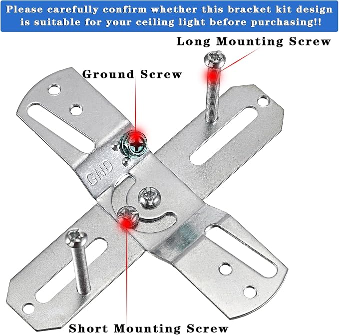 OwnMy 4PCS Rotatable Light Fixture Mounting Brackets Ceiling Fan Brackets | - Image 4