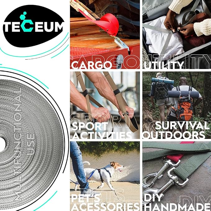 Webbing Strap, 3/4" to 2", 10-50 Yds, EDC gear, backpack repair and pet dog - Image 4