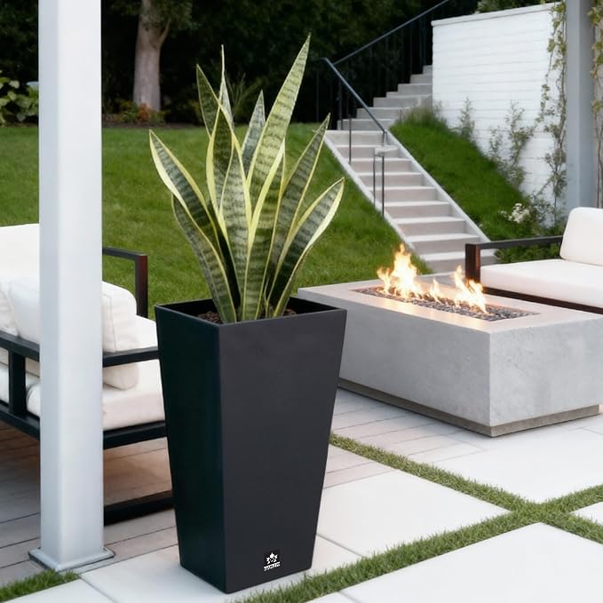 Tall Outdoor Planter 30 Inch 2-Pack, Tapered Design - Image 7