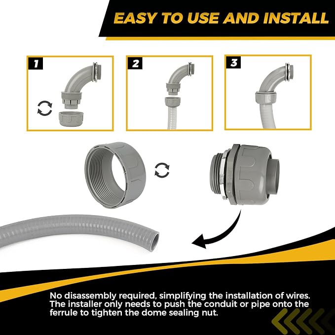Conduit Connectors, 1-1/4 Inch Liquid Tight Connector NPT Non-Metallic - Image 5