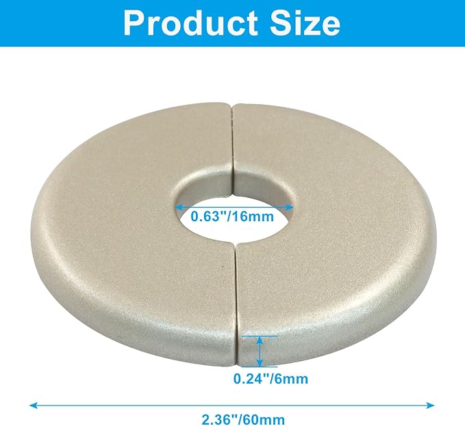 4 Pcs Gold Wall Split Flange Escutcheon Plate - Image 3