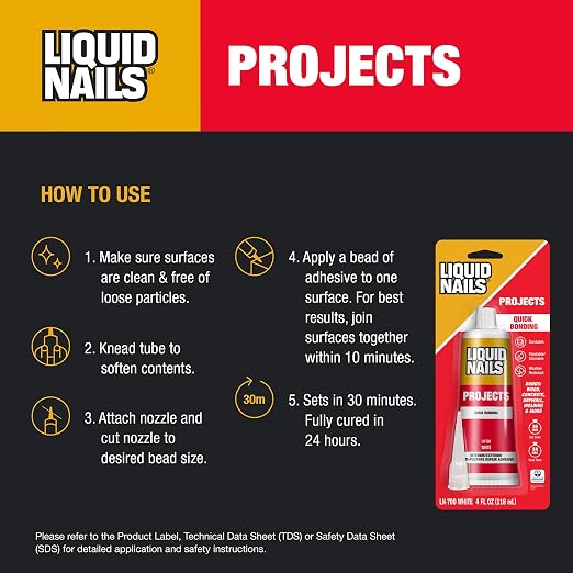 Liquid Nails Heavy Duty Construction Adhesive, 10 oz & LN-700 4-Ounce Small - Image 7