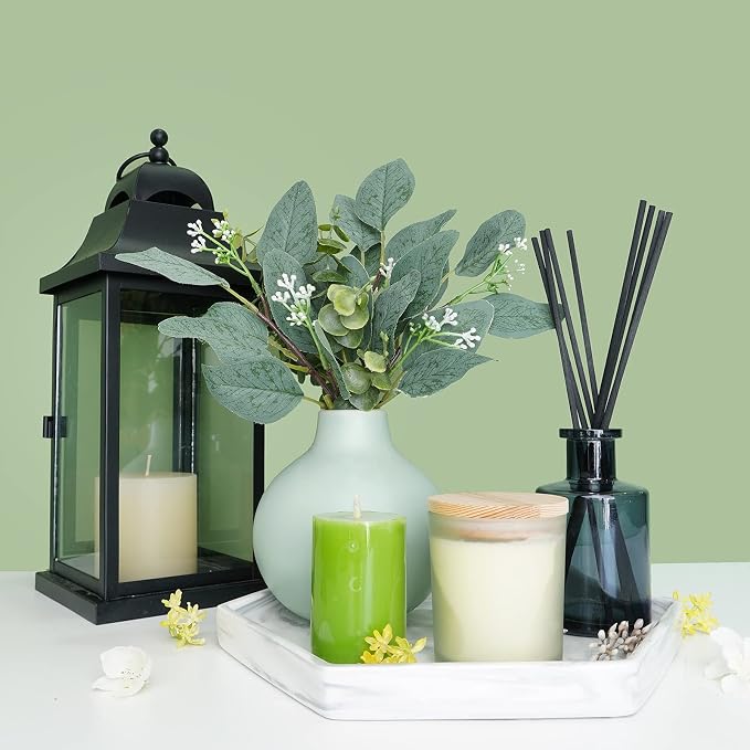 Mixed Eucalyptus Leaves Stems Bulk Artificial Eucalyptus Leaves Sprays Faux - Image 6
