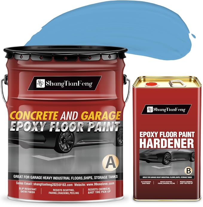 4 Gallon Epoxy Floor Paint kit -100% solids| 6H hardness|20-year durability| by STFShangTianFengPAINT