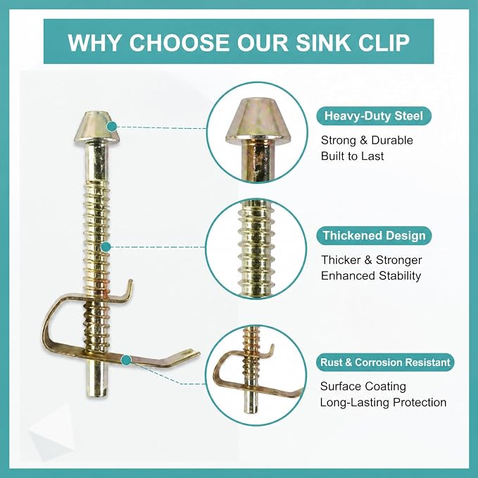 Rhbamoa Sink Clips, Top Mount Sink Brackets 8 Pack Kit - Image 5
