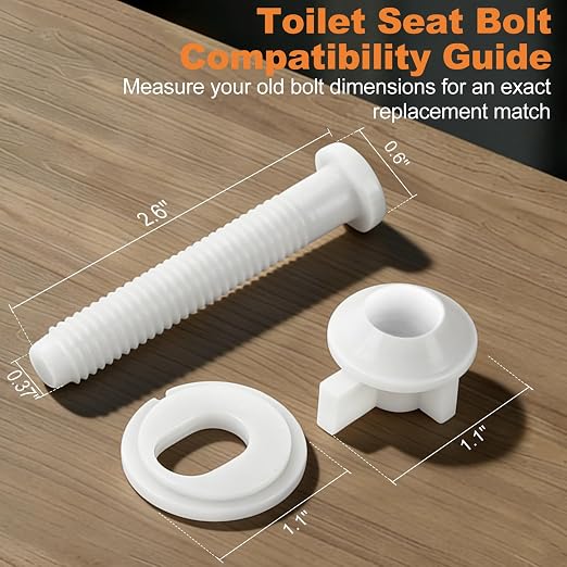 4 Pcs Toilet Seat Screws, Including Plastic Bolts, Nuts and Washers, Durable - Image 2