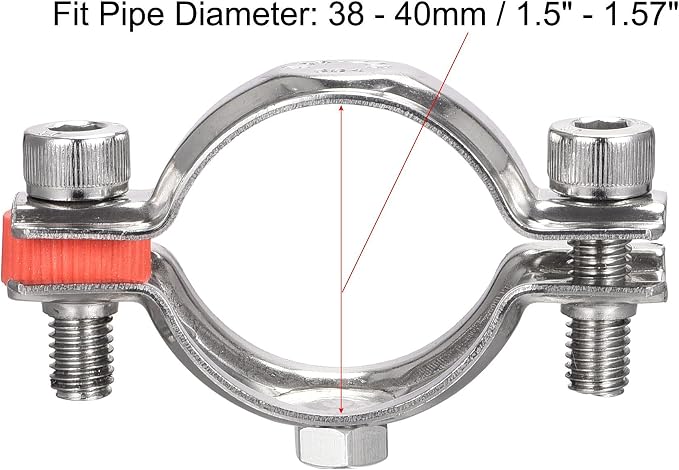 uxcell Wall Ceiling Mount Pipe Supports, 304 Stainless Steel Adjustable Pipe - Image 3