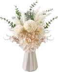 CEWOR Fake Flowers in Ceramic Vase, Artificial Flowers by CEWOR