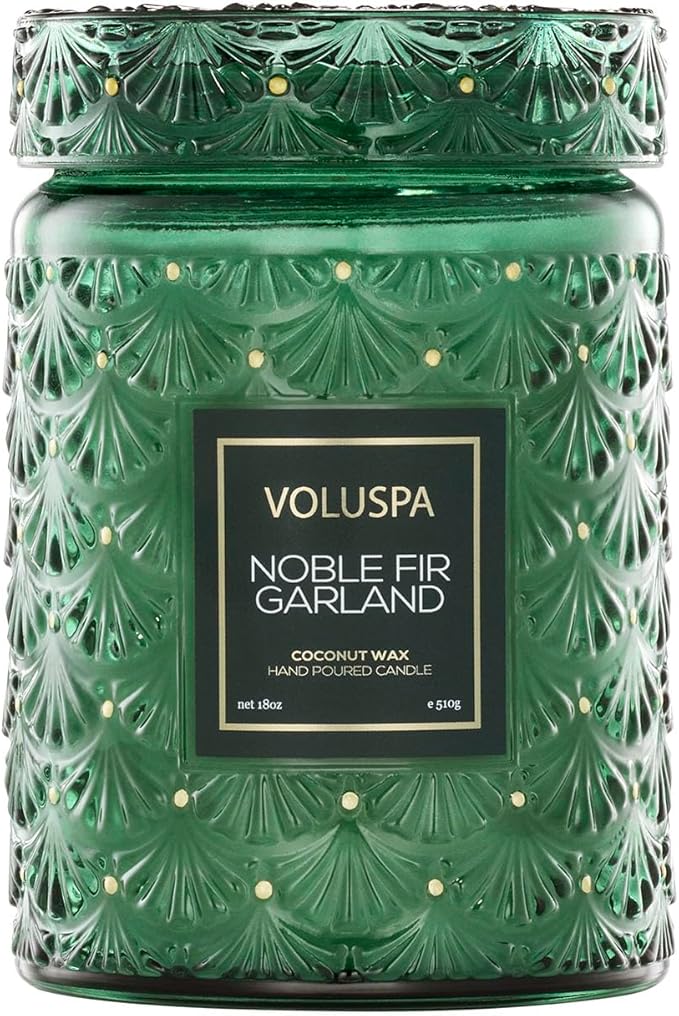 Voluspa Noble Fir Garland, Large Candle Jar, Coconut Wax Blend, Scented Candles by Unknown