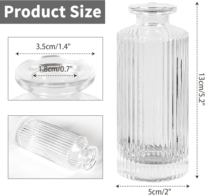 Set of 20 Glass Bud Vases Small Mini Flower Vases - Image 4