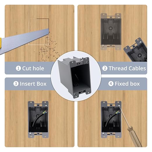 1-Gang PVC Old Work Outlet Box, ETL Certified, fire-resistant, ETL Certified - Image 5