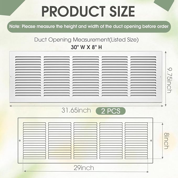 White 2 Pack Ceiling Vent Cover - Image 2