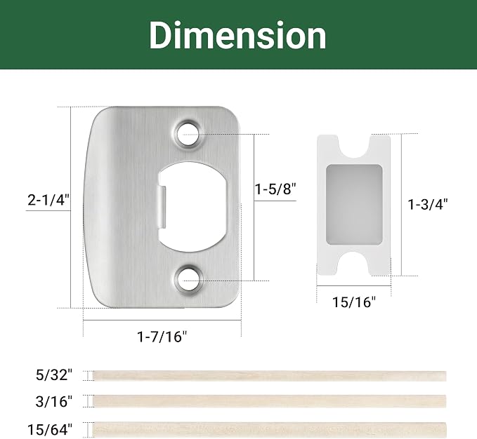 Door Strike Plate Univeral 2-1/4"x1-3/4" Door Lock Strike Plate, 1 Pack | - Image 2