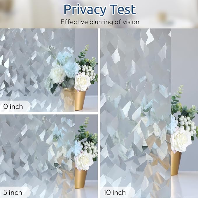 rabbitgoo Window Privacy Film, Crystal Icicles, 23.6" x 78.7" | Stained Glass - Image 9
