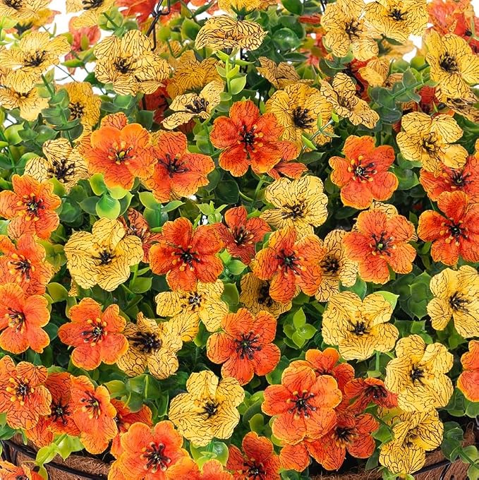 Artificial Fake Hanging Mums Plants Flowers Basket - Image 6
