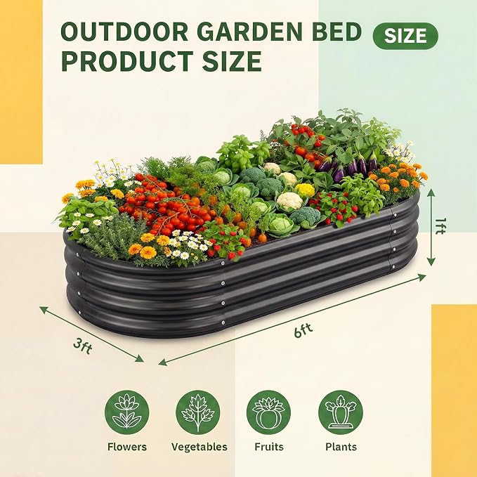 Land Guard 2 Pcs 6ft Metal Raised Garden Bed - Image 2