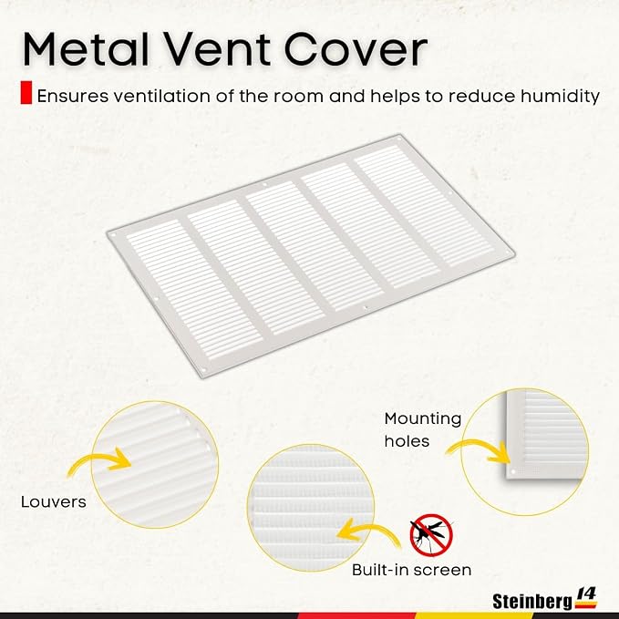 Steinberg14 White Vent Cover 18x10 - Image 2