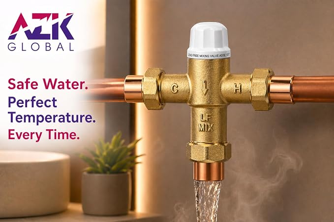 3/4" Sweat Union Thermostatic Mixing Valve, Cert: ASSE, NSF | TMV, Precise - Image 7