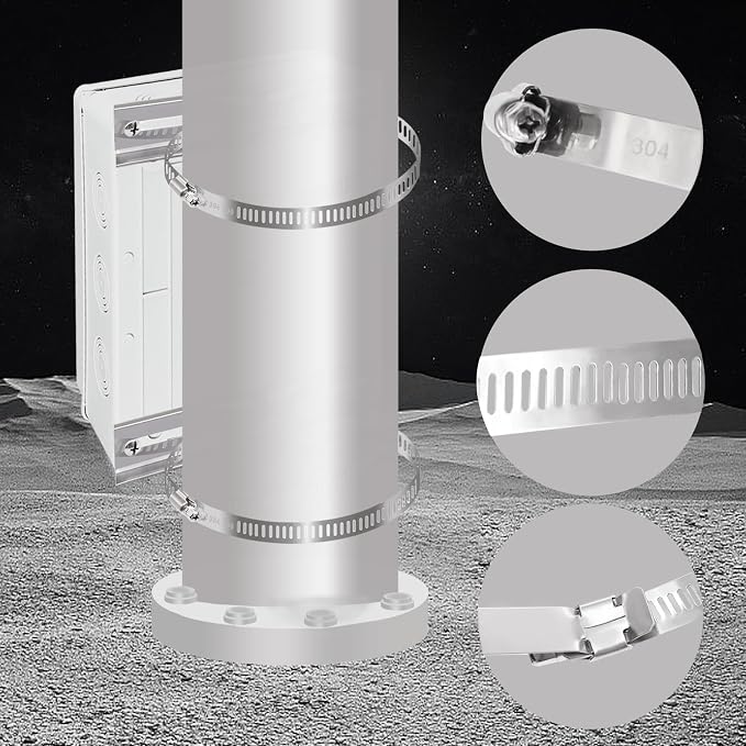 smseace Pole Mounting Kits, 304 Stainless Steel 250x50mm Brackets - Image 4