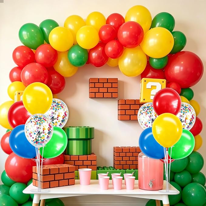 TONIFUL 4 Set Red Yellow Blue Green Balloon Stand Centerpieces - Image 4