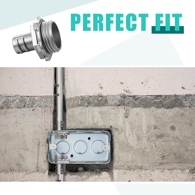 Relaxweex 50 Pack 3/8" Flex Screw-in Connector Metal-clad Cable Connectors Zinc - Image 4