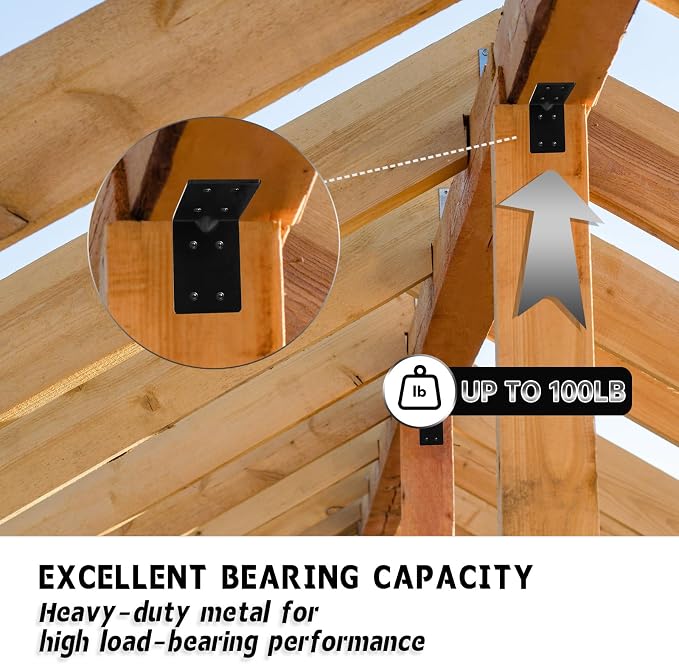 4 PCS Heavy Duty Steel Corner Brackets, DIY L Shelf Brackets, Metal Joint - Image 4