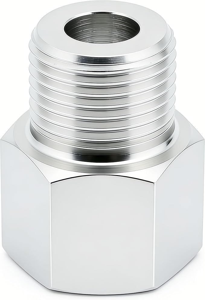 304 Stainless Steel M10*1 Female Thread x 1/8" NPT Male Adapter Metric Convert - Image 3