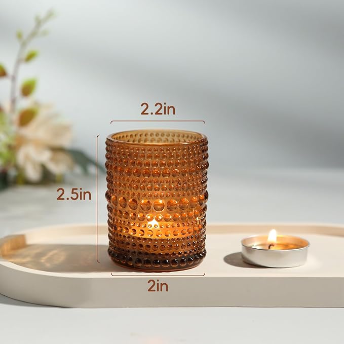 36 Pack Votive Candle Holders, Amber Vintage Candles Holders - Image 5