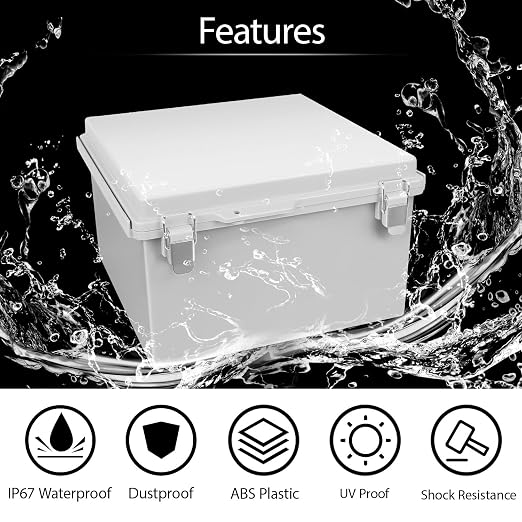 Electrical Box, IP67 Waterproof Hinged Cover Stainless Steel Latch Junction Box - Image 3