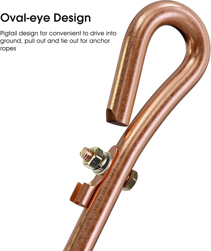 Portable Grounding Rod with 10' Long Flexible Bonding Wire with Copper Clip - Image 4