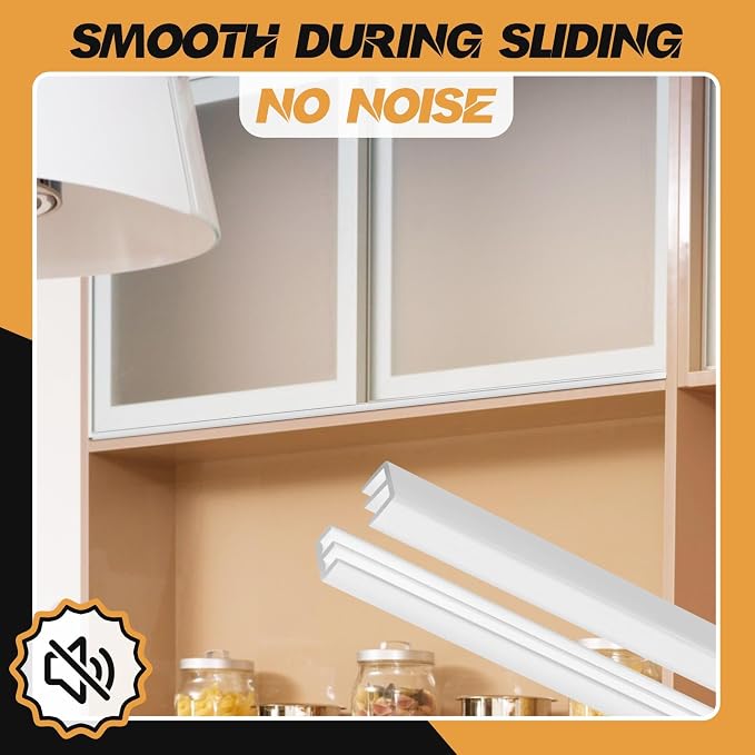 4 Sets 4FT Sliding Door Track for 1/8" Thick Panels Closet Glass Doors Plastic - Image 4