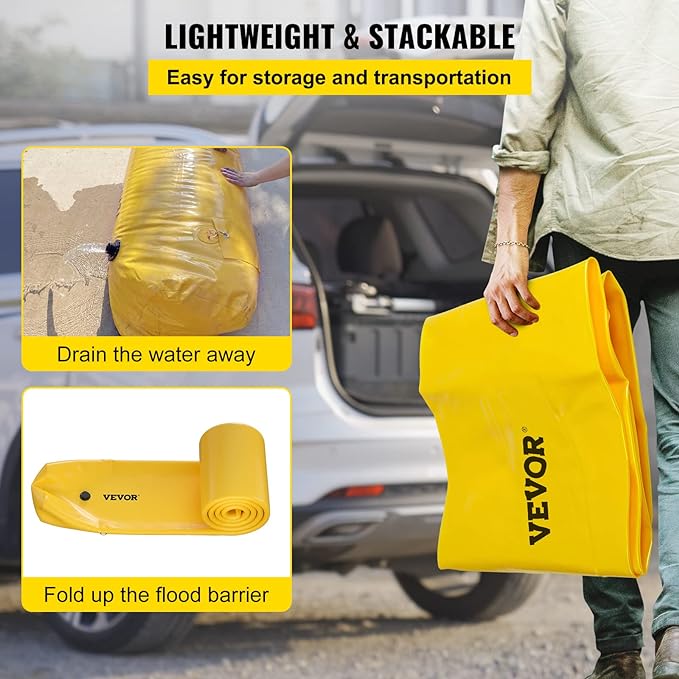 Flood Barrier for Home, 24 ft Length x 12 in Height Sandbag Alternative - Image 6