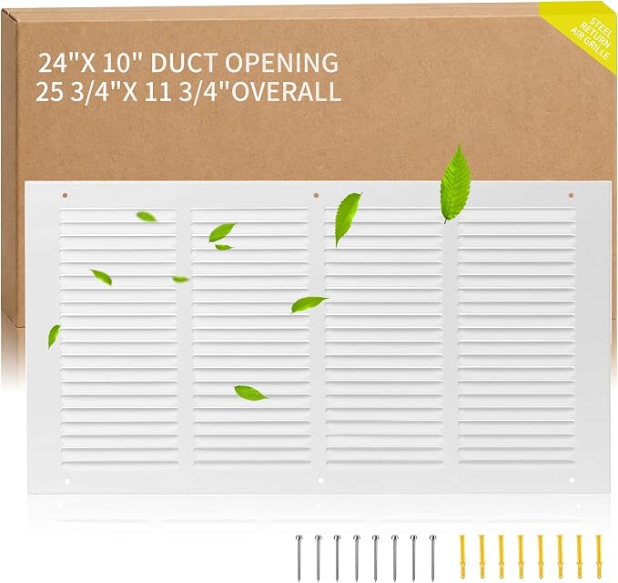 24" x 10" Return Air Grille Duct Opening, Ceiling Sidewall Floor Cold Air by Unknown