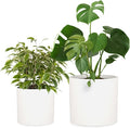 Fox & Fern Large Planter for Indoor or Outdoor, Matte White, 12 & 14.6 Inch | by FoxFern