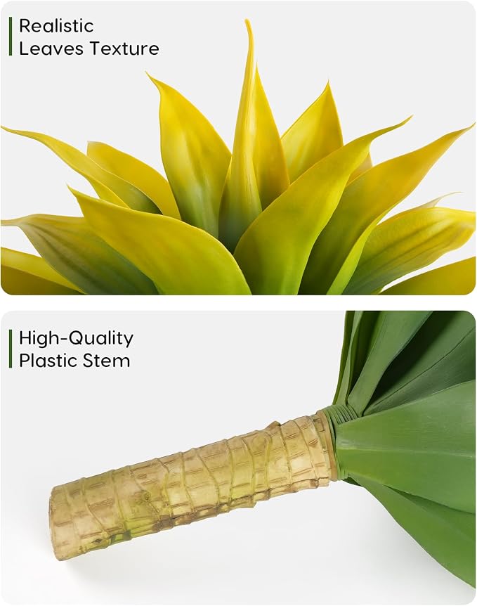 Velener Artificial Agave Fake Plants, Unpotted Faux Agave Plant - Image 4