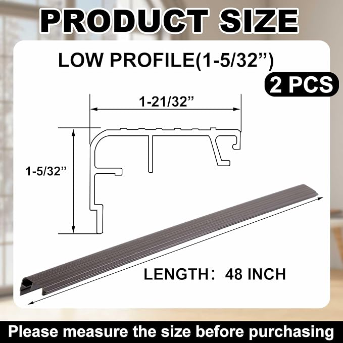 Pangda 2 Pcs 48 L Fixed Vinyl Sill Cap 1-5/32 Inches High Exterior Door - Image 2