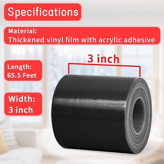 Window Sealing Tape, Window AC Insulation Tape, 3 Inch x 65 FT Black | - Image 2