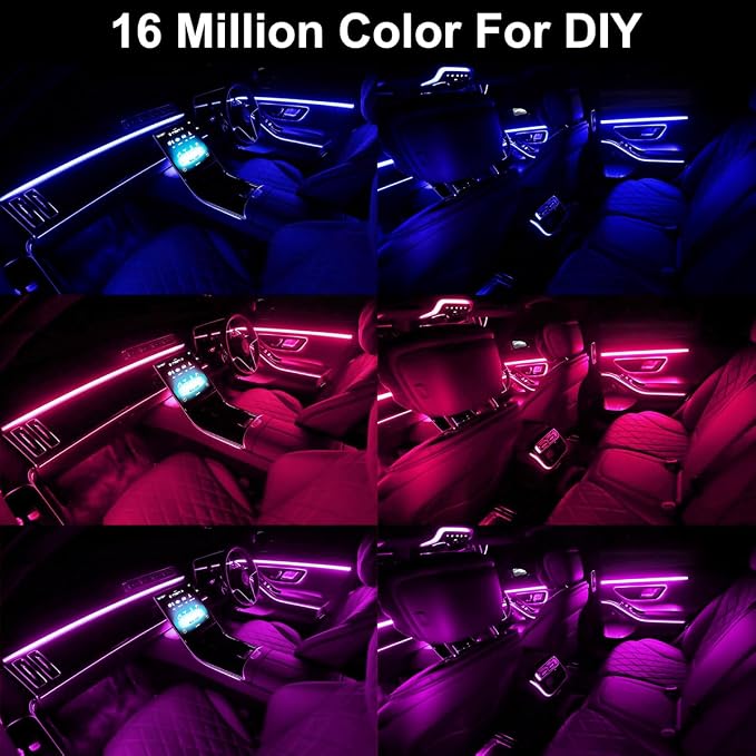 Interior Car LED Strip Lights APP Control, 5 in 1 RGB 16 Million Colors Ambient - Image 7