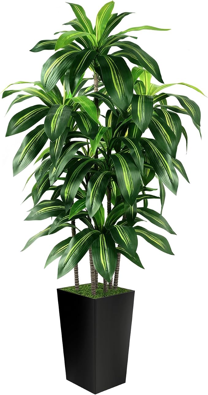 Artificial Dracaena Tree Indoor, 5FT Tall Fake Tree by PUUKU