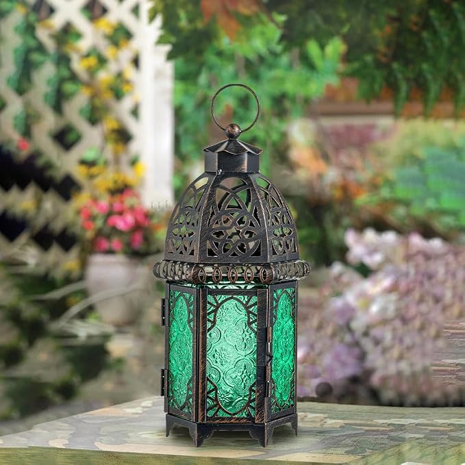 NEEDOMO Hanging Moroccan Lantern, 12.8'' Vintage Candle Holder, Metal Lanterns - Image 9