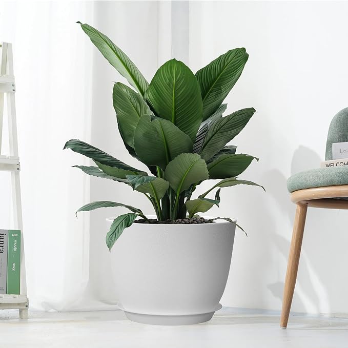 UOUZ 12inch Large Plant Pot, Modern Plastic Planter - Image 7