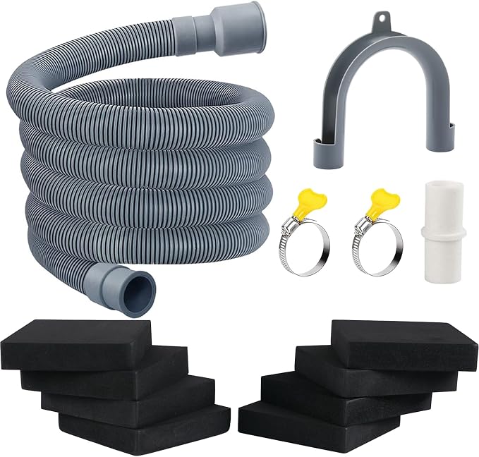 MyLifeUNIT EVA Shock Absorbing Washer Pads and Washer Drain Hose Extension Kit by MyLifeUNIT