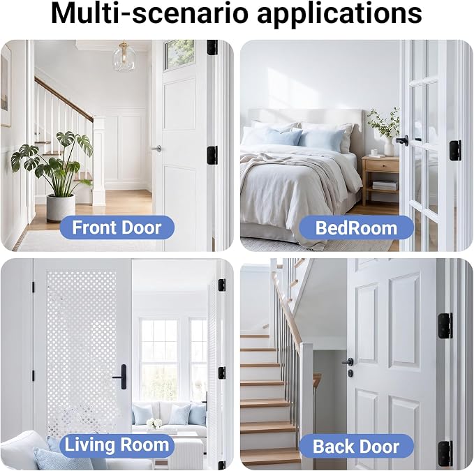 3 Pack 4 Inch Door Hinges Matte Black, Heavy Duty Solid Iron Interior & - Image 5