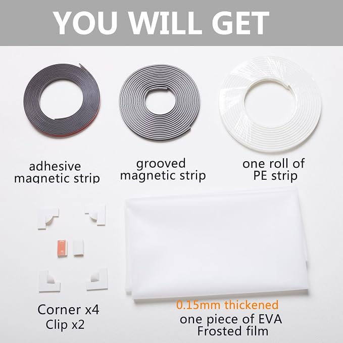 DIY Magnetic Window Insulation kit Frosted Film - Image 5