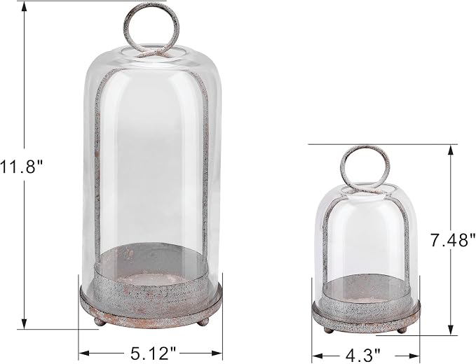 5" & 4" Wide Versatile Metal Candle Holder in Shabby White - Image 2